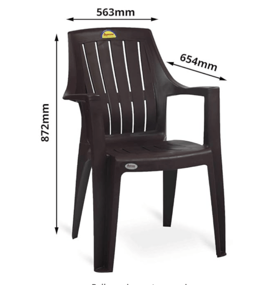 Supreme Turbo Spine Care Plastic Chair (Brown, Set of 2) - Image 2